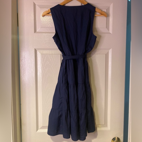 NWT J.Crew Women’s‎ Faux-Wrap Sleeveless Mini Dress in Navy Blue Size 4 - Picture 3 of 6